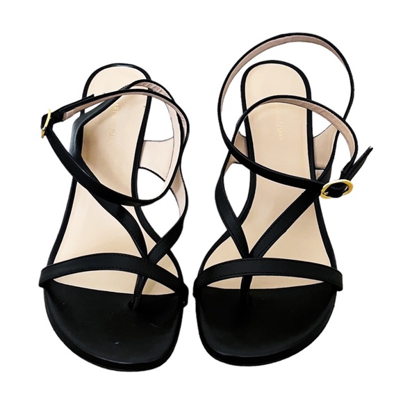 NEW Stuart Weitzman Align Heeled Sandals in Black - Picture 3 of 9